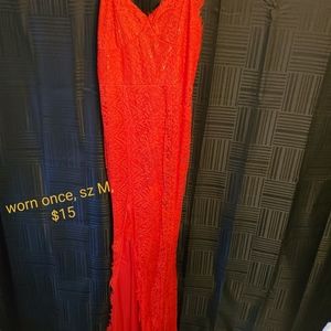 Red lace dress